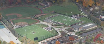 Aerial view of Kalamazoo College athletic fields.