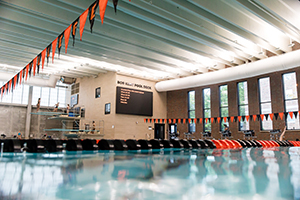 Inside the Kalamazoo College natatorium.