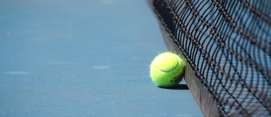 A ball on a court at Stowe Stadium.