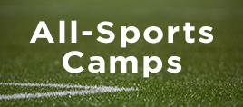 All-Sports Camps text on a green turf background.