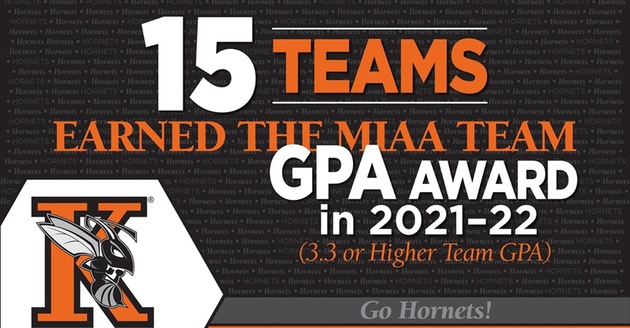 Graphic highlighting 15 teams earning the MIAA Team GPA Award.
