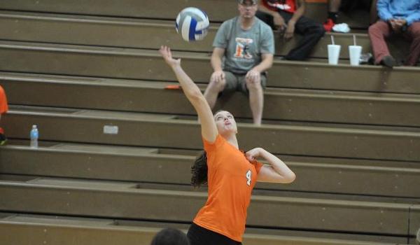 Quinn McCormick playing volleyball.
